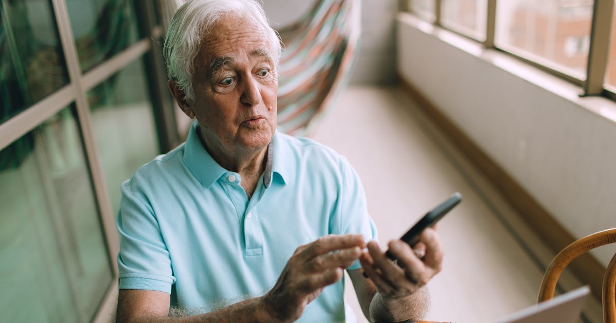 Senior using easy home safety technology independently